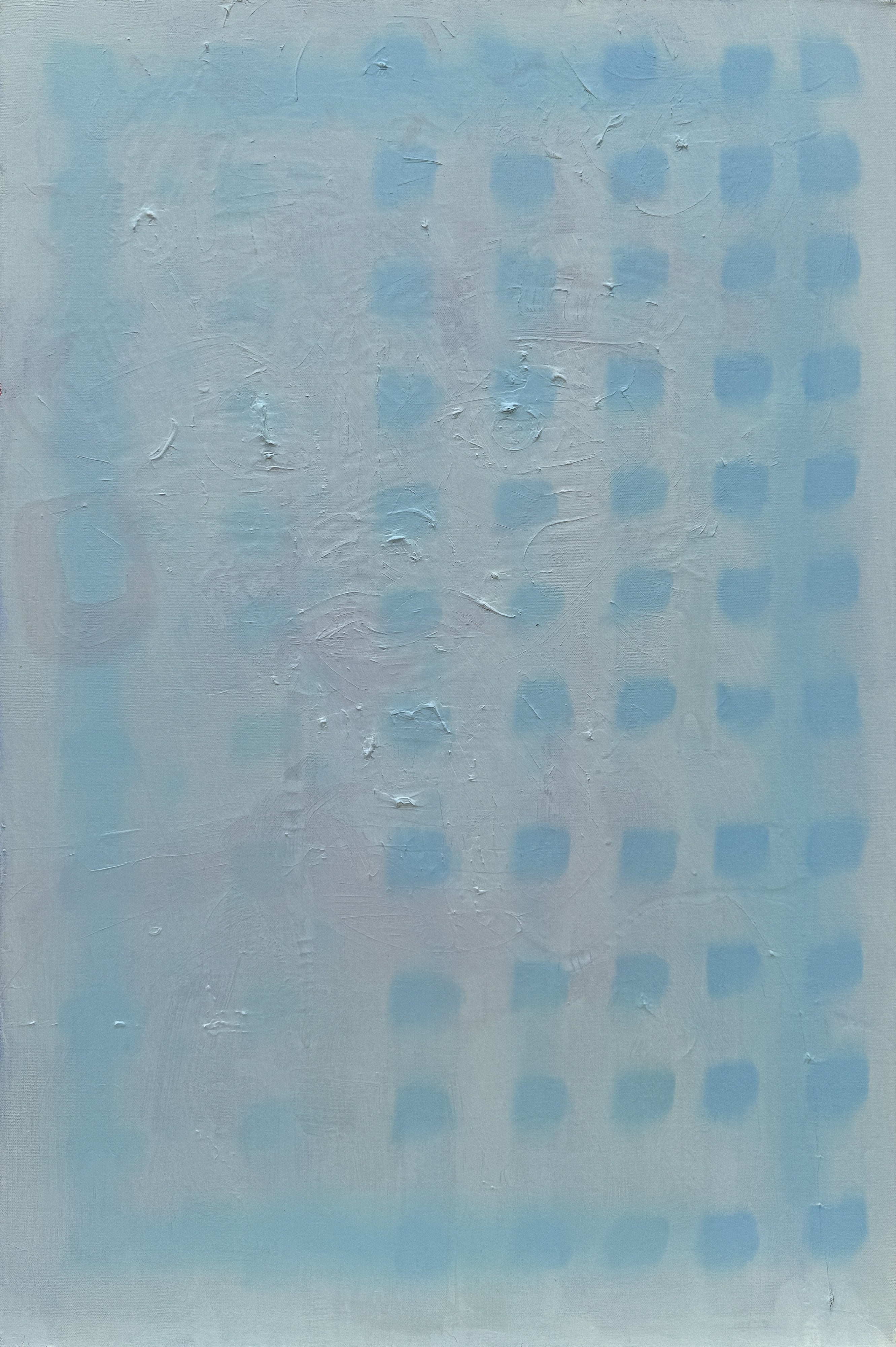 dots or squares, oil on canvas, 36 × 24"