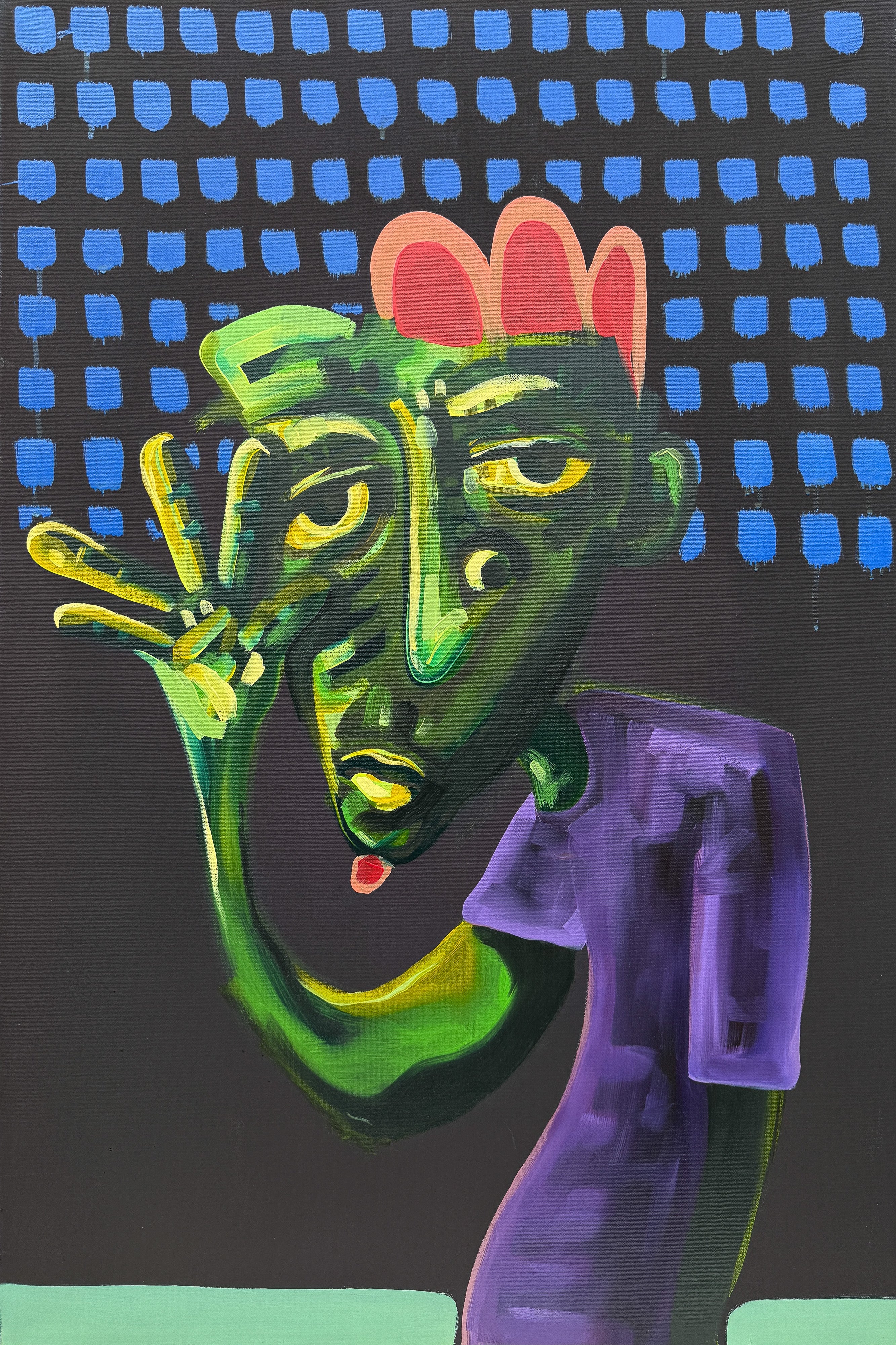 greetings, oil on canvas, 36 × 24"