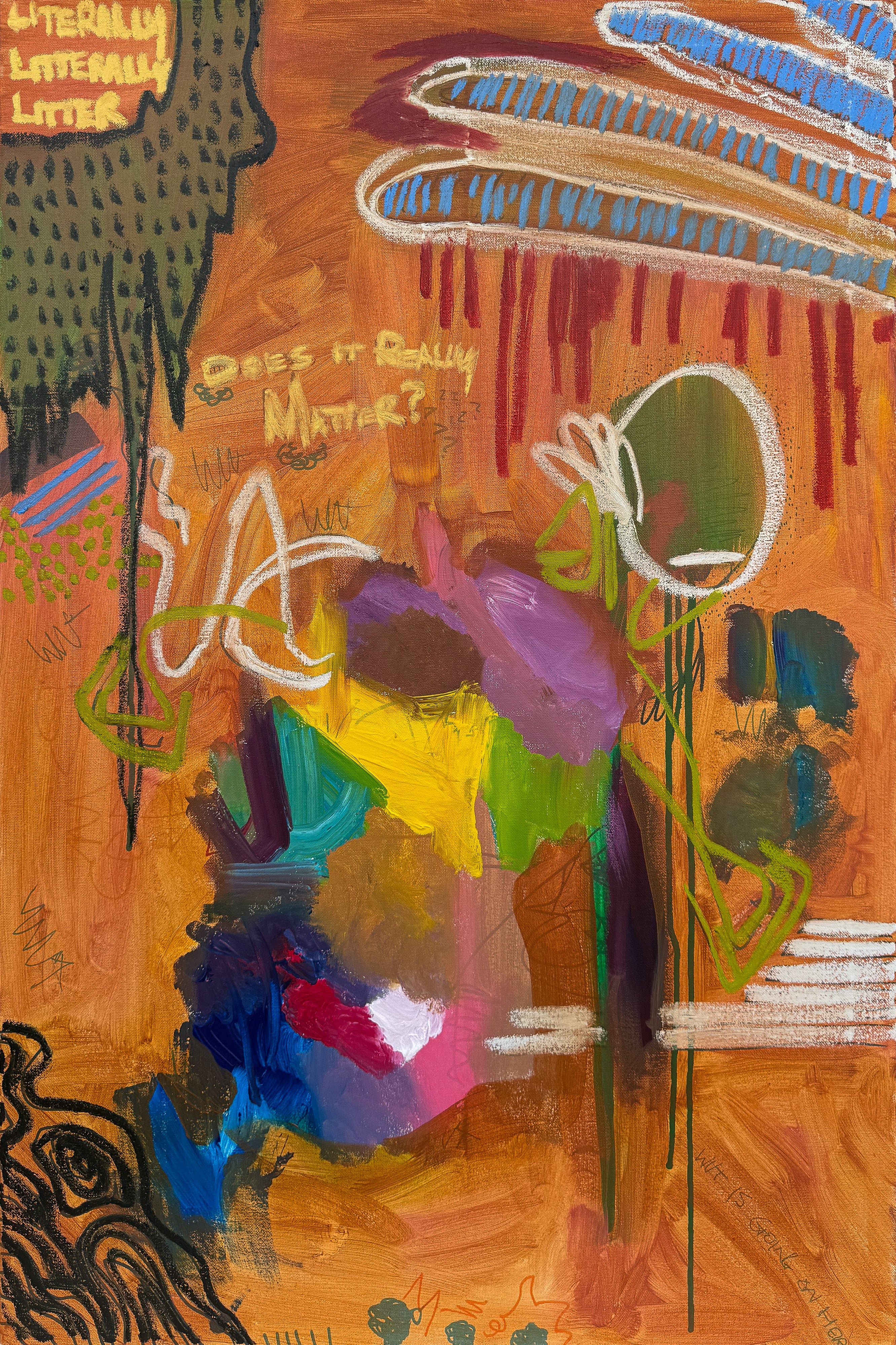 literally litter, oil on canvas, 36 × 24"
