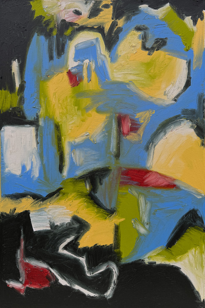 up late (diptych), oil on canvas — up late can't sleep panel